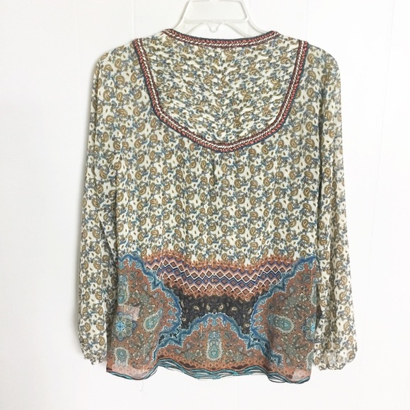 Daniel Rainn Boho Top Size S Long Sleeve Shirt - Picture 5 of 6
